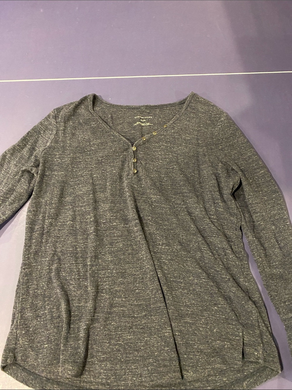 Denver Hayes Charcoal Heather Long-Sleeve Henley Shirt